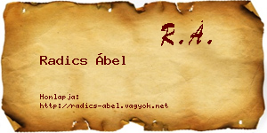 Radics Ábel névjegykártya